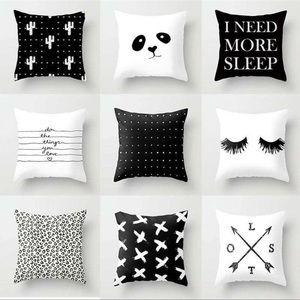 Beautiful black and white 9pcs cushion covers